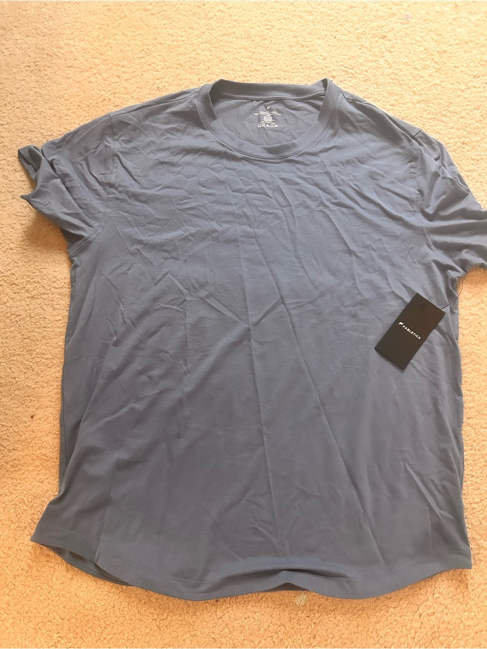 Fabletics Men's Short Sleeve Crew Tee in Blue Gray